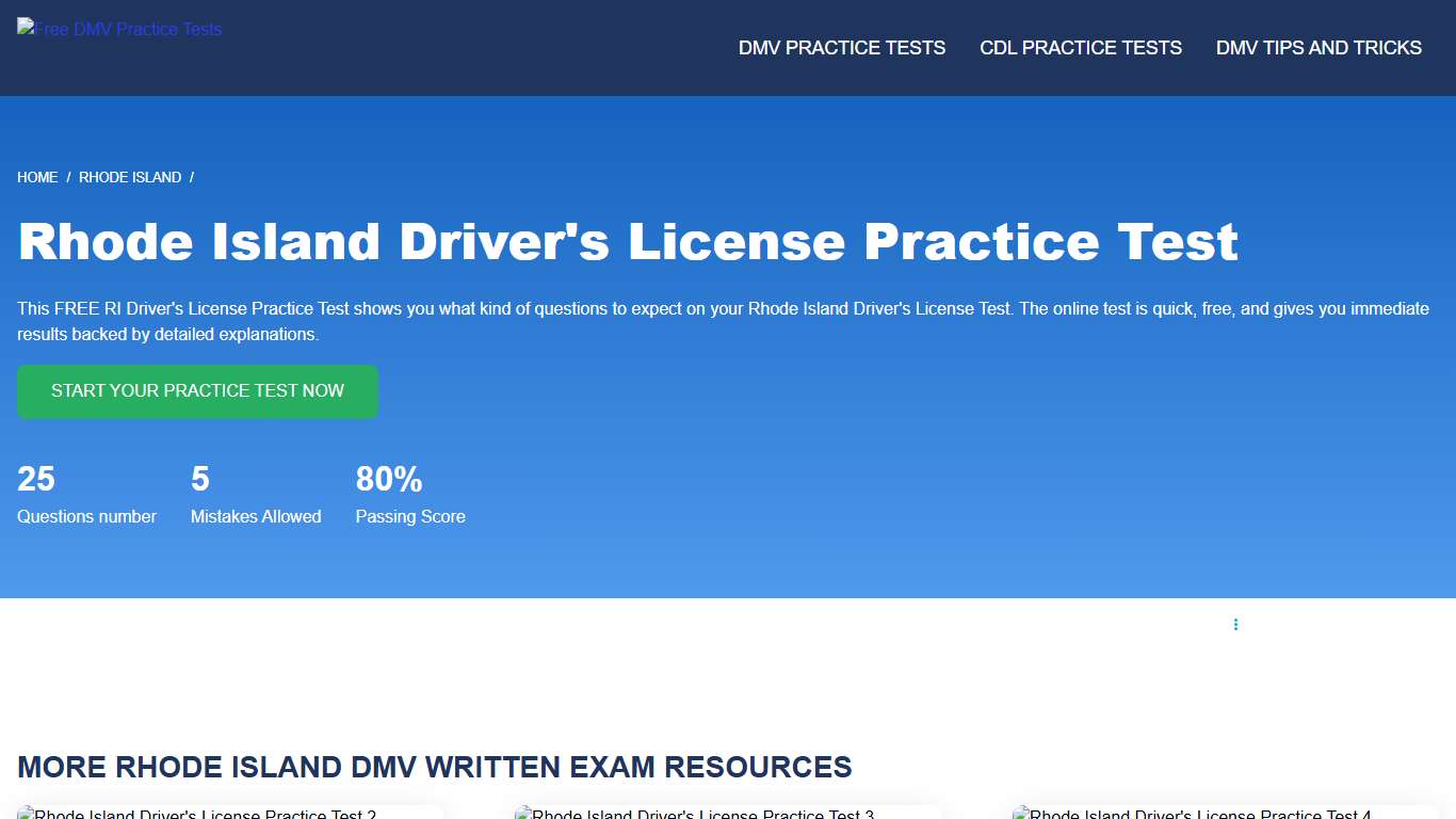 2026 Rhode Island Driver's License Practice Test