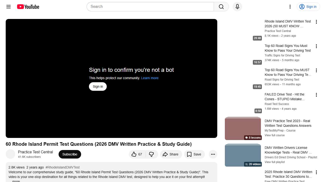 60 Rhode Island Permit Test Questions (2026 DMV Written Practice & Study Guide) - YouTube